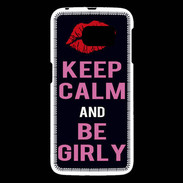 Coque Samsung Galaxy S6 Keep Calm Girly Noir