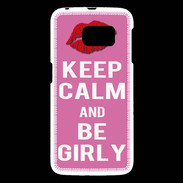 Coque Samsung Galaxy S6 Keep Calm Girly Rose