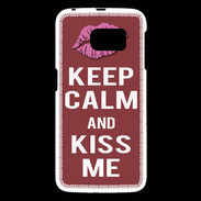 Coque Samsung Galaxy S6 Keep Calm Kiss me Brique