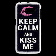 Coque Samsung Galaxy S6 Keep Calm Kiss me Noir