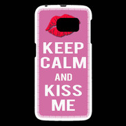 Coque Samsung Galaxy S6 Keep Calm Kiss me Rose
