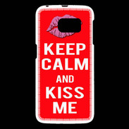 Coque Samsung Galaxy S6 Keep Calm Kiss me Rouge