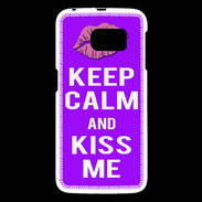 Coque Samsung Galaxy S6 Keep Calm Kiss me Violet