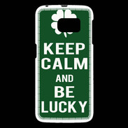 Coque Samsung Galaxy S6 Keep Calm Be lucky Vert