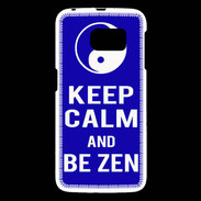 Coque Samsung Galaxy S6 Keep Calm Be Zen Bleu