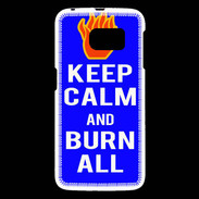 Coque Samsung Galaxy S6 Keep Calm Burn Bleu