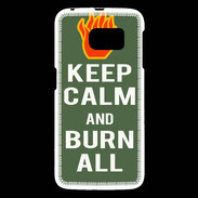 Coque Samsung Galaxy S6 Keep Calm Burn Kaki