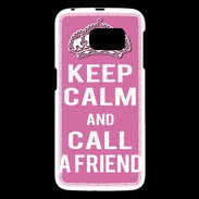 Coque Samsung Galaxy S6 Keep Calm Call Rose