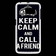 Coque Samsung Galaxy S6 Keep Calm Call friend Noir