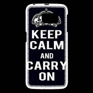 Coque Samsung Galaxy S6 Keep Calm Carry on Noir