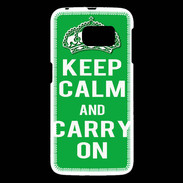 Coque Samsung Galaxy S6 Keep Calm Carry on Vert