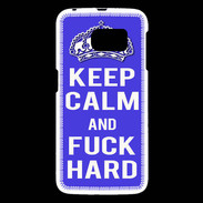 Coque Samsung Galaxy S6 Keep Calm Fuck hard bleu
