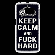 Coque Samsung Galaxy S6 Keep Calm Fuck hard Noir