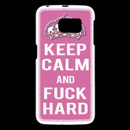 Coque Samsung Galaxy S6 Keep Calm Fuck hard Rose