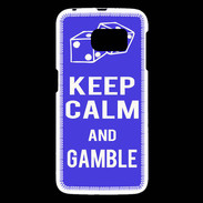 Coque Samsung Galaxy S6 Keep Calm Gamble Bleu