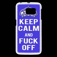 Coque Samsung Galaxy S6 Keep Calm Fuck off bleu
