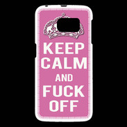Coque Samsung Galaxy S6 Keep Calm Fuck Off Rose