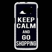 Coque Samsung Galaxy S6 Keep Calm Go Shopping Noir