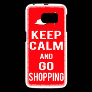 Coque Samsung Galaxy S6 Keep Calm Go Shopping Rouge