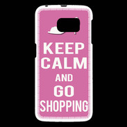 Coque Samsung Galaxy S6 Keep Calm Go Shopping Rose