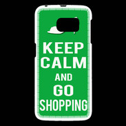 Coque Samsung Galaxy S6 Keep Calm Go Shopping Vert