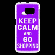 Coque Samsung Galaxy S6 Keep Calm Go Shopping Violet