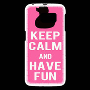 Coque Samsung Galaxy S6 Keep Calm Have fun Rose