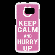 Coque Samsung Galaxy S6 Keep Calm Hurry up Rose