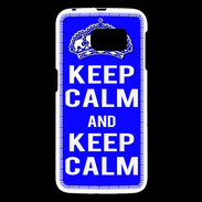 Coque Samsung Galaxy S6 Keep Calm Bleu