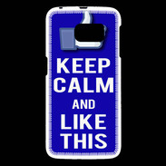 Coque Samsung Galaxy S6 Keep Calm Like This Bleu