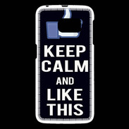 Coque Samsung Galaxy S6 Keep Calm Like This Noir