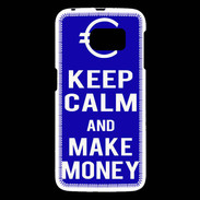 Coque Samsung Galaxy S6 Keep Calm Make money Bleu