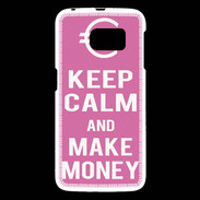 Coque Samsung Galaxy S6 Keep Calm Make money Rose