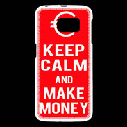 Coque Samsung Galaxy S6 Keep Calm Make money Rouge