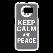 Coque Samsung Galaxy S6 Keep Calm Peace Gris