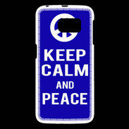 Coque Samsung Galaxy S6 Keep Calm Peace Bleu