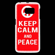 Coque Samsung Galaxy S6 Keep Calm Peace Rouge