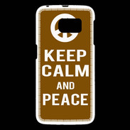 Coque Samsung Galaxy S6 Keep Calm Peace Marron