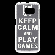 Coque Samsung Galaxy S6 Keep Calm Play games Gris
