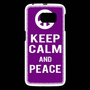 Coque Samsung Galaxy S6 Keep Calm Peace Violet