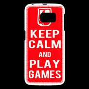 Coque Samsung Galaxy S6 Keep Calm Play games Rouge