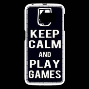 Coque Samsung Galaxy S6 Keep Calm Play games Noir