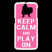 Coque Samsung Galaxy S6 Keep Calm Play on Rose