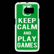 Coque Samsung Galaxy S6 Keep Calm Play games Vert