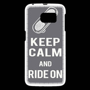 Coque Samsung Galaxy S6 Keep Calm Ride on Gris