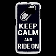 Coque Samsung Galaxy S6 Keep Calm Ride on Noir