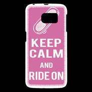 Coque Samsung Galaxy S6 Keep Calm Ride on Rose