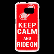Coque Samsung Galaxy S6 Keep Calm Ride on Rouge