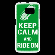 Coque Samsung Galaxy S6 Keep Calm Ride on Vert