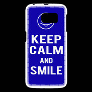 Coque Samsung Galaxy S6 Keep Calm Smile Bleu
